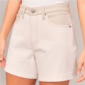 Abercrombie Fitch Faux Leather & Denim High Waist Shorts  Size 28 Urban Boho